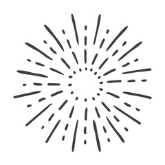 Obraz premium sun burst doodle isolated on white