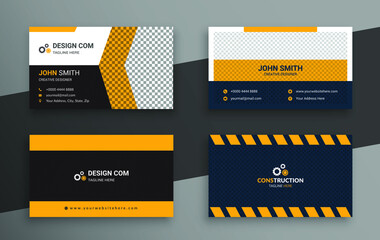 Modern construction business card template 