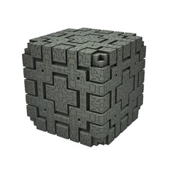 Isolated 3D fractal cube LVIIc