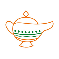 magic lamp hindu line style icon