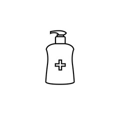 Disinfection. Hand sanitizer bottle icon, washing gel. Vector illustrationDisinfection. Hand sanitizer bottle icon, washing gel. Vector illustration	