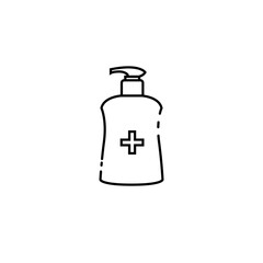 Disinfection. Hand sanitizer bottle icon, washing gel. Vector illustrationDisinfection. Hand sanitizer bottle icon, washing gel. Vector illustration	