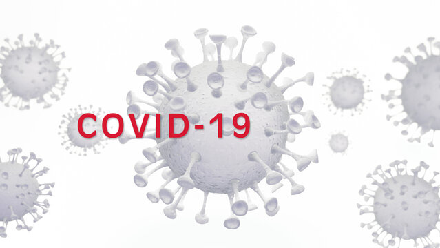 Corona virus COVID-19 virus SARS-CoV-2 concept - Coronavirus influenza background as dangerous flu strain cases as a pandemic medical health risk Microscope virus close up - 3D Rendering