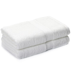 Two white folded towels