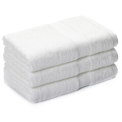 Three towels folded and stacked