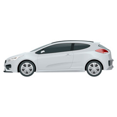 Car vector template on white background. Compact crossover, CUV, 3-door station wagon car. Template isolated. View side
