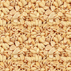 Roasted salted peanuts seamless pattern. Close-up. Top view.