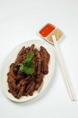 Chinese Cooked Chicken feed or Braised chicken on white background