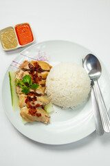Delicious Steam Chicken with Rice (Hainan Chicken)