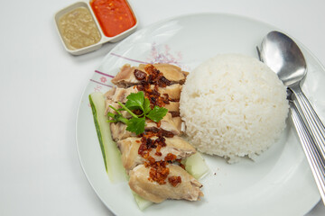 Delicious Steam Chicken with Rice (Hainan Chicken)