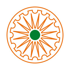 ashoka shakra indian independence day line style icon