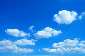 White Clouds with Blue Sky Background, Suitable for Natural Concept.