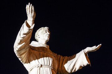 The town of Cittadella in Italy / Statue of St. Francis
