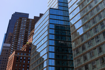 Naklejka premium Old and New Buildings and Skyscrapers in Midtown Manhattan of New York City