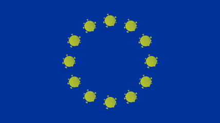 Coronavirus, flag of European Union - 363878113