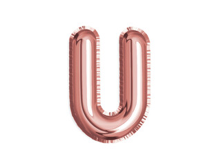 Rose gold pink alphabet U air balloon decoration for baby shower birthday party