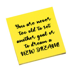 Never too old to dream - post it