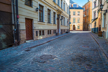 Deserted city street. Europe.