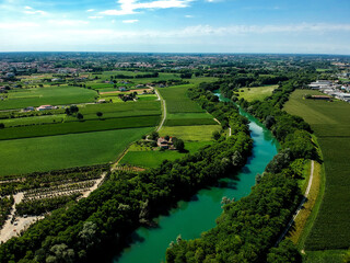 Padua, Italy:  aerial view Brenta river