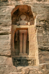 7th century Jain sculptures depicting the Tirthankaras near Gwalior Fort, Gwalior, Madaya Pradesh