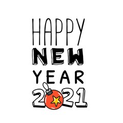 Happy New Year 20201. The inscription with the Christmas ball.