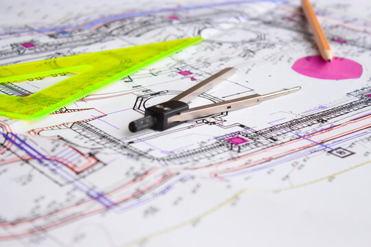 Drawing for the work of an architect