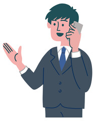 スーツ　男性　若い　提案　立っている
