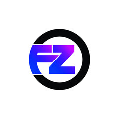 Letter FZ circle logo icon design vector. monogram logo vector illustration