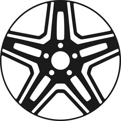 Car rim icon.