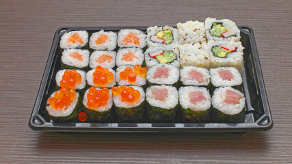 Tray of Sushi Japanese Cuisine