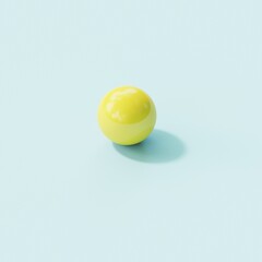 Yellow ball 3d rendering