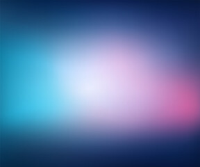 Abstract Blurred blue purple pink background. Soft dark to light gradient backdrop with place for text. Vector illustration for your graphic design, banner, poster