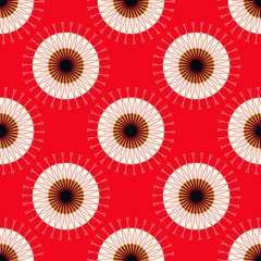 abstract sun eyes seamless patterns red orange