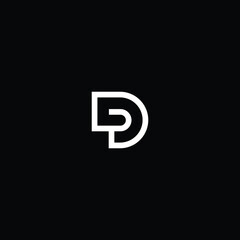 Minimal elegant monogram art logo. Outstanding professional trendy awesome artistic D DP PD initial based Alphabet icon logo. Premium Business logo white color on black background 