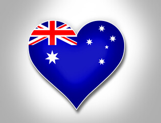 Australia flag heart shape we love Australia