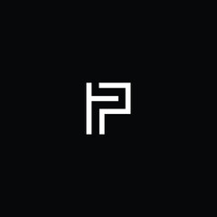 Minimal elegant monogram art logo. Outstanding professional trendy awesome artistic P PP PT TP initial based Alphabet icon logo. Premium Business logo white color on black background 