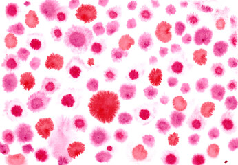 Abstract colorful watercolor background. Watercolor wet texture. Red and pink blots on white board. Abstract art hand paint. Original artwork. . Creative wallpaper. Aquarelle texture