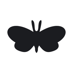Silhouette of Black Butterfly in vintage style. Isolated vector black silhouette butterfly image. Logo element illustration. Creative decorative vector illustration