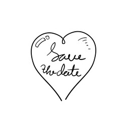 hand drawn doodle save the date typography illustration doodle vector