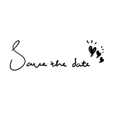 hand drawn doodle save the date typography illustration doodle vector