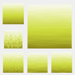 Abstract waves background collection. Curves in lime colors. Neat vector illustration.