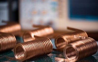 Close-up of twisted copper wire