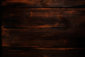 texture of dark brown wooden oak planks, wall horizontal