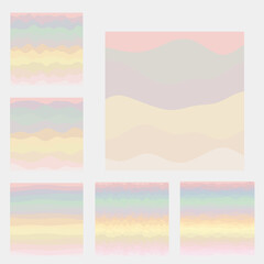 Obraz premium Abstract waves background collection. Curves in pastel colors. Artistic vector illustration.