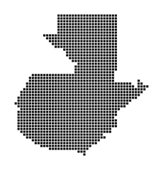 Obraz premium Guatemala map. Map of Guatemala in dotted style. Borders of the country filled with rectangles for your design. Vector illustration.