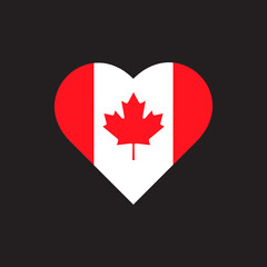 Canada flag with heart design