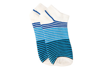 
Pair of striped socks isolated on a white background