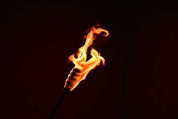 isolated flame of a torch 