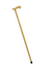 Wooden walking stick. Crutch/Cane isolated on white background.