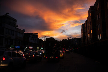 night traffic in the city